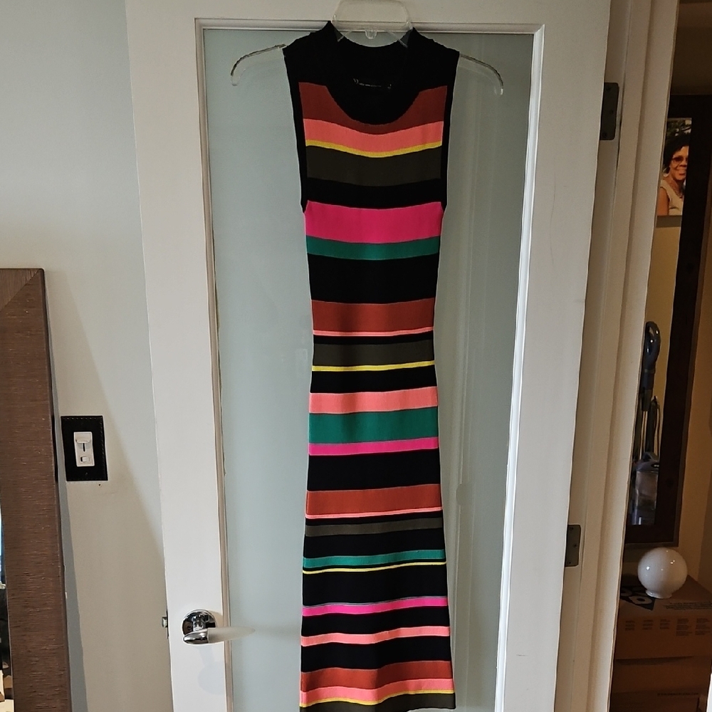 Striped Multicolor Sleeveless Dress